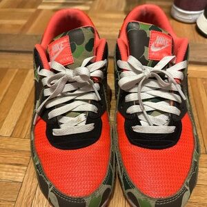 Nike Air Max Red and Camouflage Sneakers